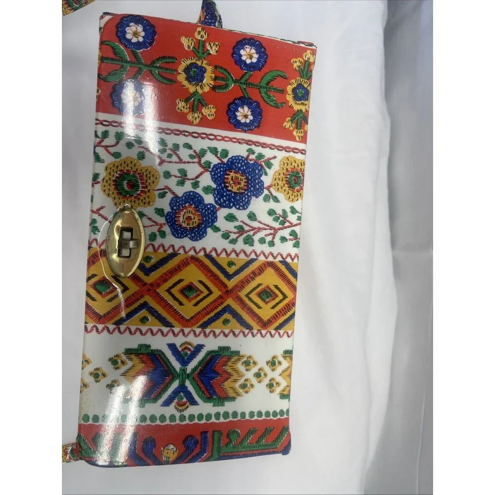 Vintage Boho Large Diaper Bag Patterned Box Retro Multicolor Crossbody Tote